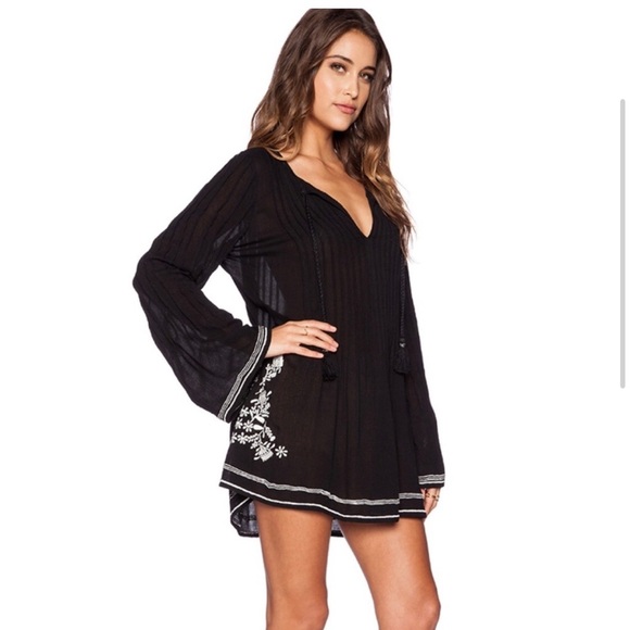 REVOLVE x Tularosa  Audrey Embroidered Dress Swim Cover Up in Black Size Small - Picture 2 of 9